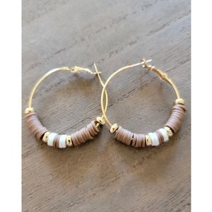 Roxy Hoop Clay Earrings